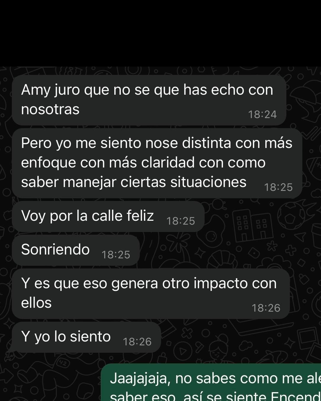 Mensaje de una alumna: «Amy, juro que no sé qué has hecho con nosotras»
